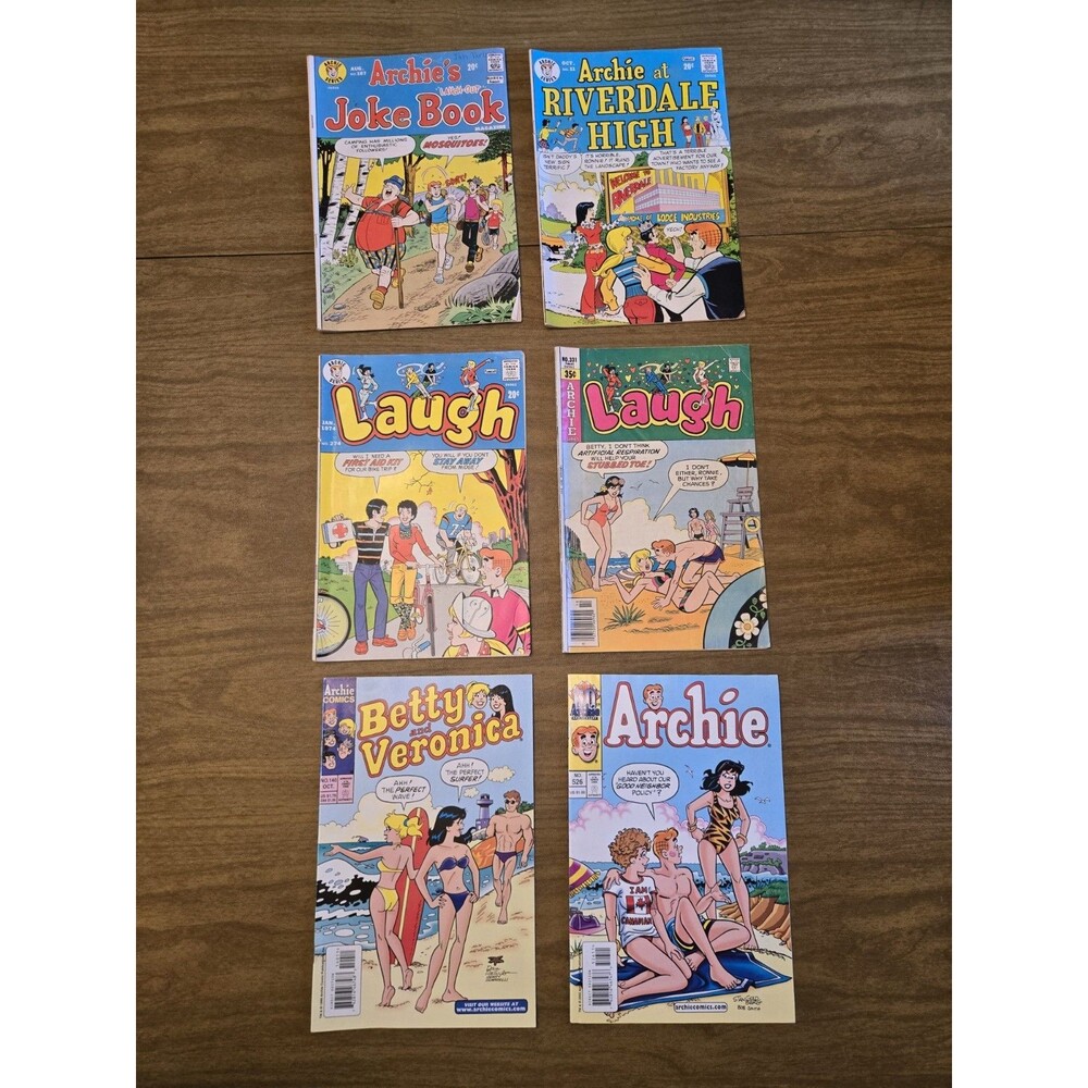 Vintage Archie Comics Lot (6) Laugh, Betty & Veronica, Joke Book, Riverdale High